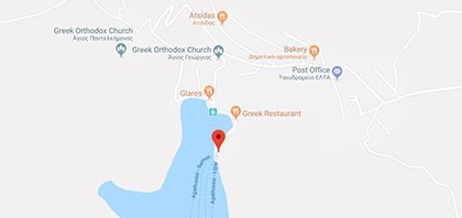 Χάρτης του λιμανιού του Αγαθονησίου στα Δωδεκάνησα στην Ελλάδα