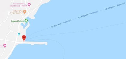 Χάρτης του λιμανιού του Αγίου Κήρυκου στην Ικαρία στα νησιά του Βόρειου Αιγαίου στην Ελλάδα
