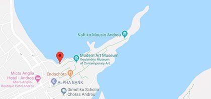 Χάρτης του λιμανιού της Άνδρου στις Κυκλάδες στην Ελλάδα
