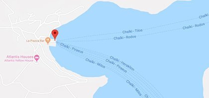 Χάρτης του λιμανιού της Χάλκης στα Δωδεκάνησα