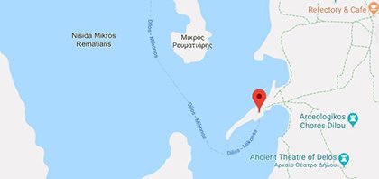 Χάρτης του λιμανιού της Δήλου για τις Κυκλάδες στην Ελλάδα