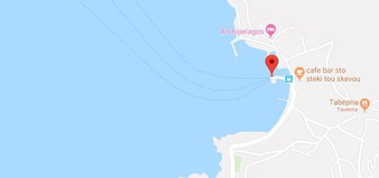 Χάρτης του λιμανιού των Φούρνων στα νησιά του Βορείου Αιγαίου στην Ελλάδα