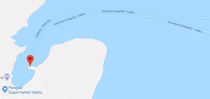 Χάρτης του λιμανιού της Ηρακλειάς στις Κυκλάδες στην Ελλάδα