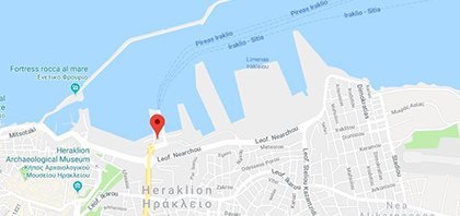 Χάρτης του λιμανιού του Ηρακλείου στην Κρήτη