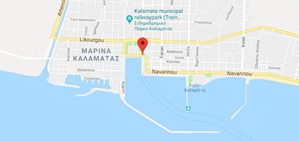 Χάρτης του λιμανιού της Καλαμάτας στην Ελλάδα