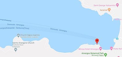 Χάρτης του λιμανιού των Καταπόλων στην Αμοργό στις Κυκλάδες στην Ελλάδα