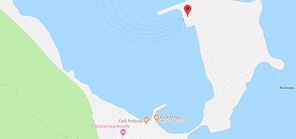 Χάρτης του λιμανιού των Κυθήρων στα Νησιά του Νοτίου Αιγαίου στην Ελλάδα