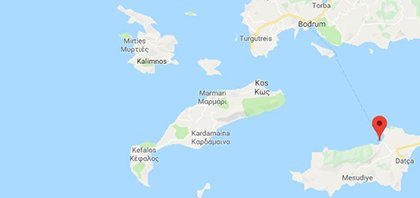 Χάρτης του λιμανιού της Ντάτσα στην Τουρκία