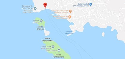 Χάρτης του λιμανιού των Οινουσσών στα νησιά του Βόρειου Αιγαίου στην Ελλάδα