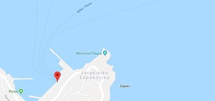 Χάρτης του λιμανιού του Πόρου στην Κεφαλονιά στα Ιόνια Νησιά στην Ελλάδα