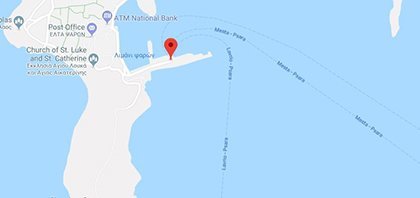 Χάρτης του λιμανιού των Ψαρών στα νησιά του Βορείου Αιγαίου στην Ελλάδα