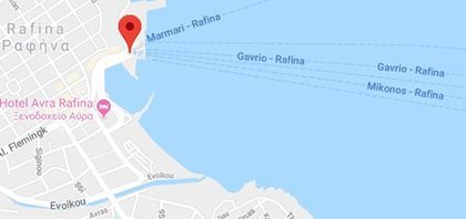 Χάρτης του λιμανιού της Ραφήνας στην Αττική στην Ελλάδα