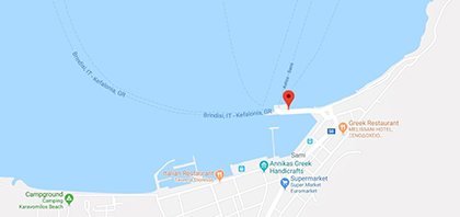 Χάρτης του λιμανιού της Σάμης στην Κεφαλονιά στα Ιόνια Νησιά στην Ελλάδα