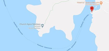 Χάρτης του λιμανιού της Σχοινούσας στις Κυκλάδες στην Ελλάδα