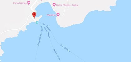 Χάρτης του λιμανιού της Σικίνου στις Κυκλάδες στην Ελλάδα