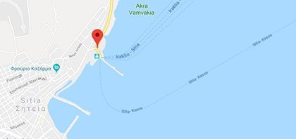 Χάρτης του λιμανιού της Σητείας στην Κρήτη στην Ελλάδα