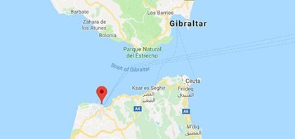 Χάρτης του λιμανιού της Ταγγέρης στο Μαρόκο