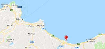 Χάρτης του λιμανιού του Τέρμινι Ιμερέζε στη Σικελία στην Ιταλία