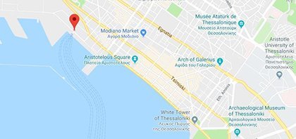 Χάρτης του λιμανιού της Θεσσαλονίκης στην Ελλάδα