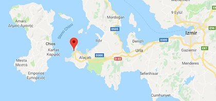 Χάρτης του λιμανιιού του Τσεσμέ (Κρήνη) στην Τουρκία