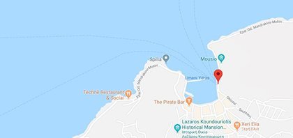 Χάρτης του λιμανιού της Ύδρας στα νησιά του Σαρωνικού στην Ελλάδα